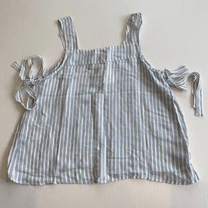 H&M Blue & White Striped Strap Shirt